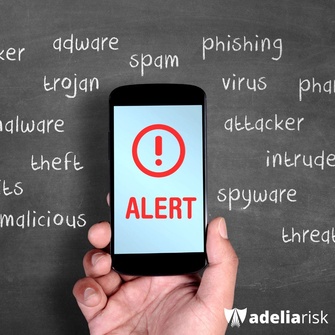 Alert against Cybersecurity Chalkboard